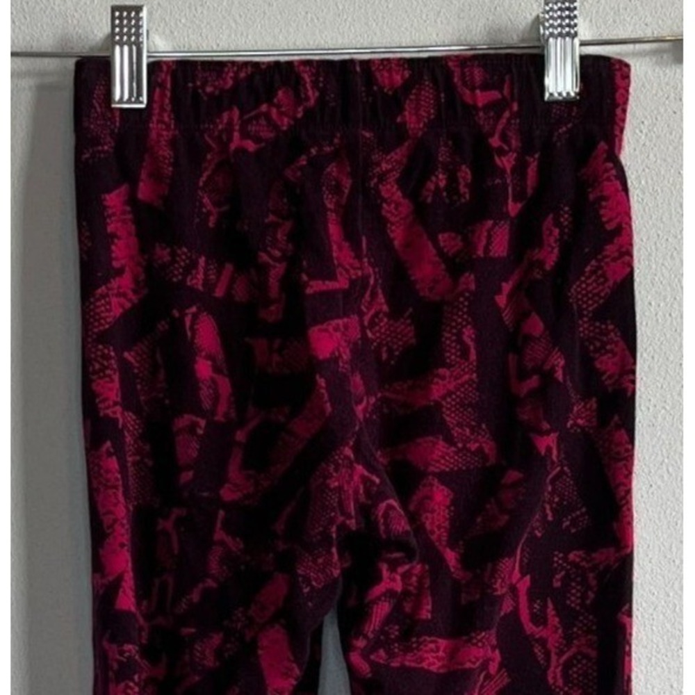 Nike Knit Leggings Womens XS Fuchsia/Black Patterned Full Length Retro - Picture 3 of 6